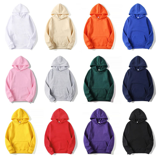 Colored Pullover Fleece Hoodies